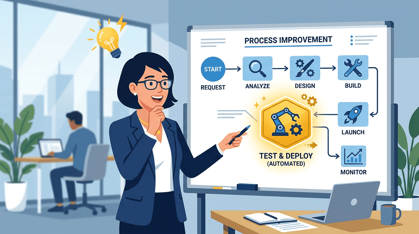 Diagram showing how to identify your first automation candidate by hours spent vs complexity